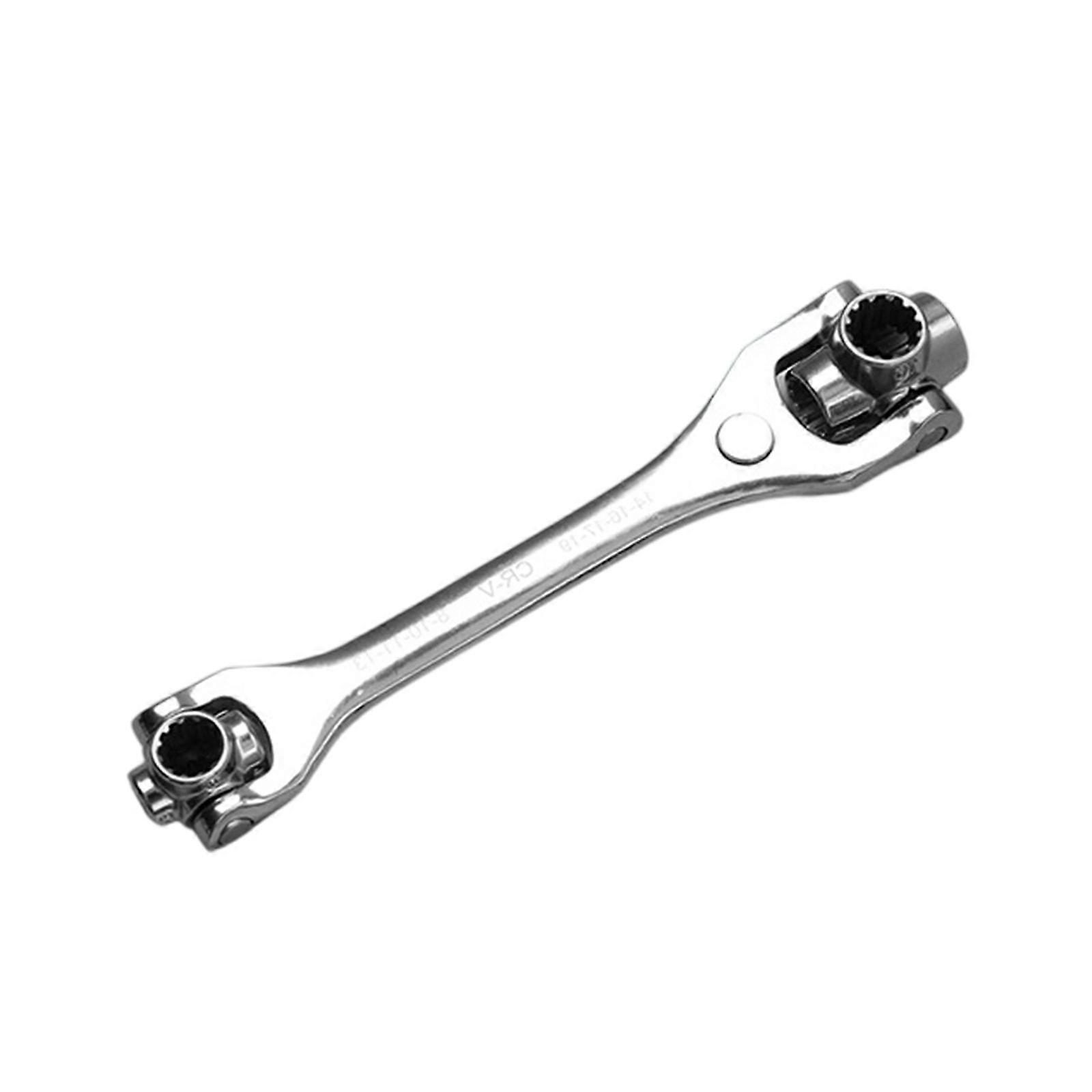 Versatilitys 8 in 1 Ratcheting Spanner Tool 360°Adjustable Head Socket Wrench Professional Alloy Steel Construction