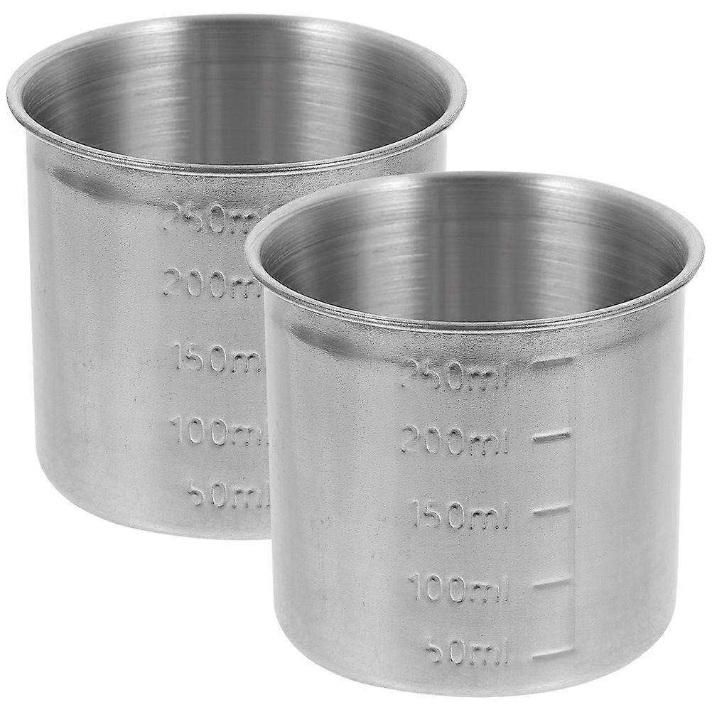 Stainless Steel Measuring Cups Set of 2   Accurate Kitchen Measuring Tools for Baking and Cooking with Scale Design for Easy Storage