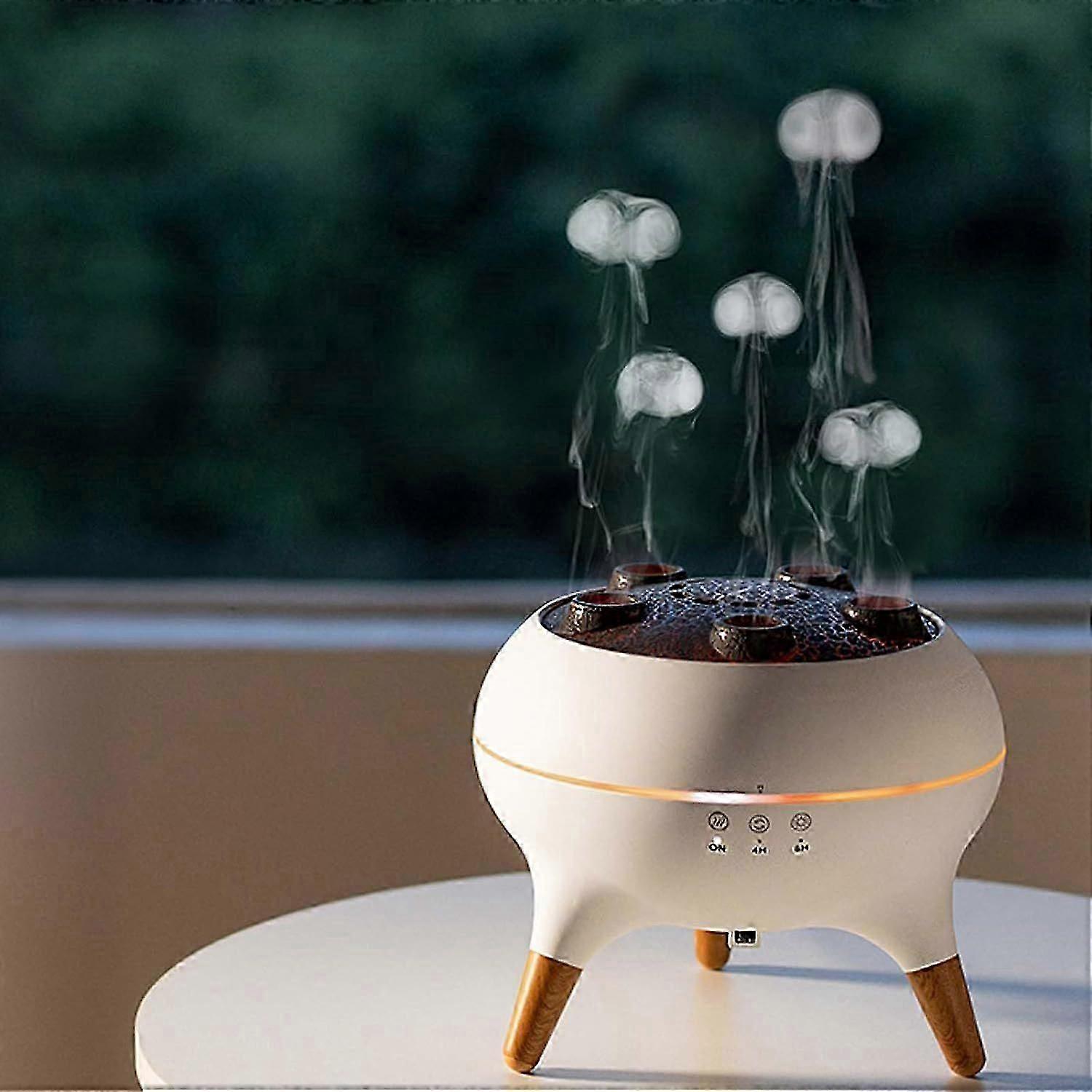 Jellyfish Mist Aromatherapy Humidifier with 7 Colors LED Lights, 2 Modes Fire