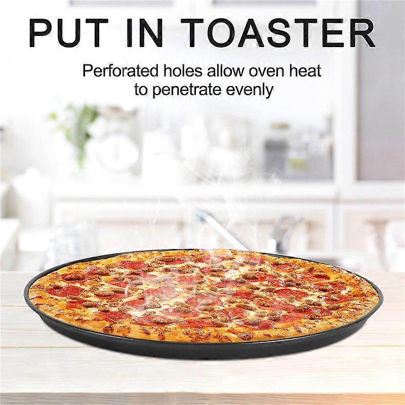 2Pc 10-Inch Perforated Pizza Pan Carbon Steel Non-Stick Coating