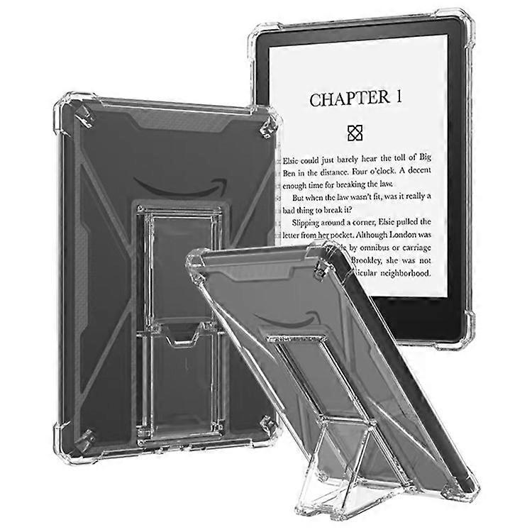 Compatible For Amazon Kindle Paperwhite 6 (2022) Clear Case Kickstand Shockproof TPU + PC Tablet Cover with Pen Slot