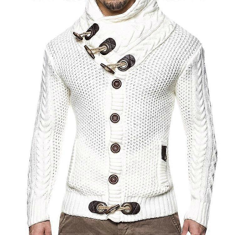 Men's Knitted Sweater Coat High Collar Button Large Size Sweater