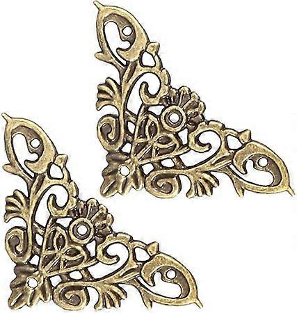 Decorative Corners, Pack of 12 Antique Style Die Cut Shapes Jewelry Scrapbook Album Cover Wooden Box Corner Decorative Material, Large