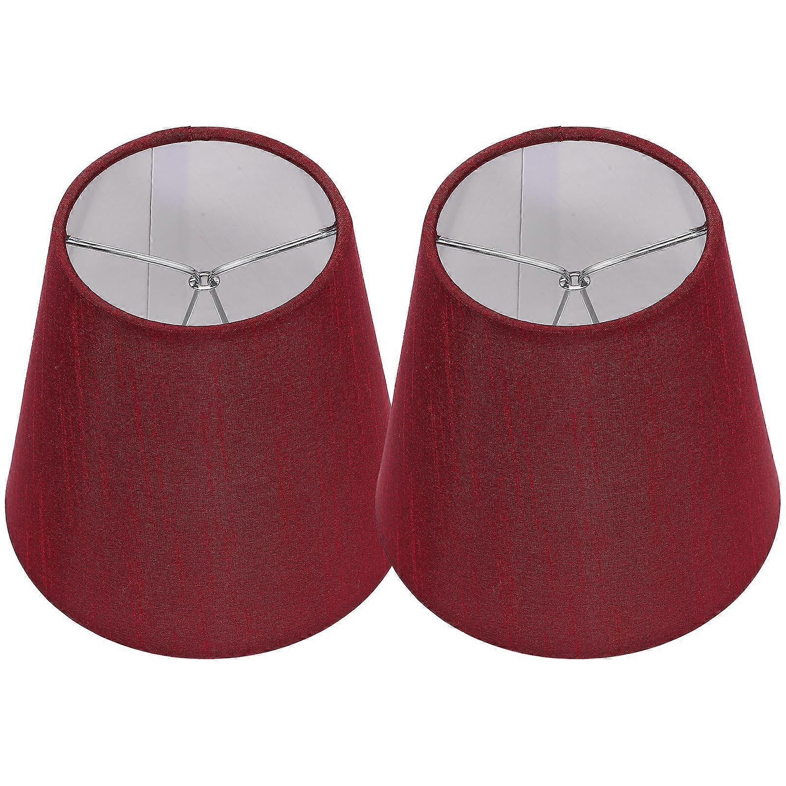 Rustic Fabric Lampshades Small Lamp Shade Clip On Bulb Elegant and Simple 5.5X5.1X3.5in 2Pcs