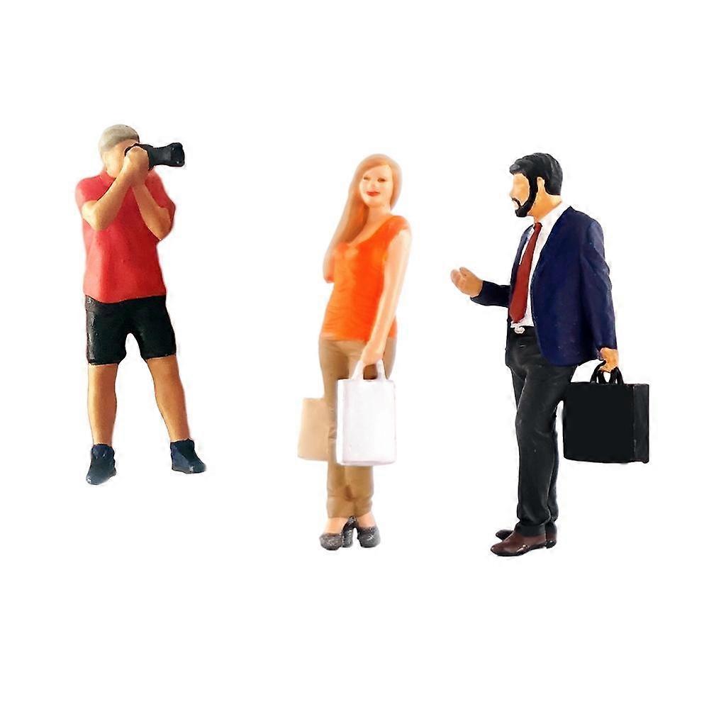 3pcs 1:64 Scale Tiny Figure Miniature Shopping Scene Layout