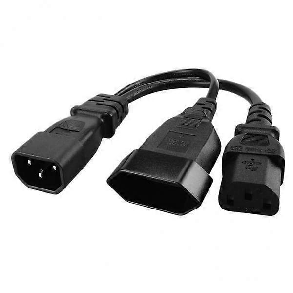 3xIEC 3極C14オス-C13&ユーロ2ピンメス2 in 1 Yスプリット電源コード25CM