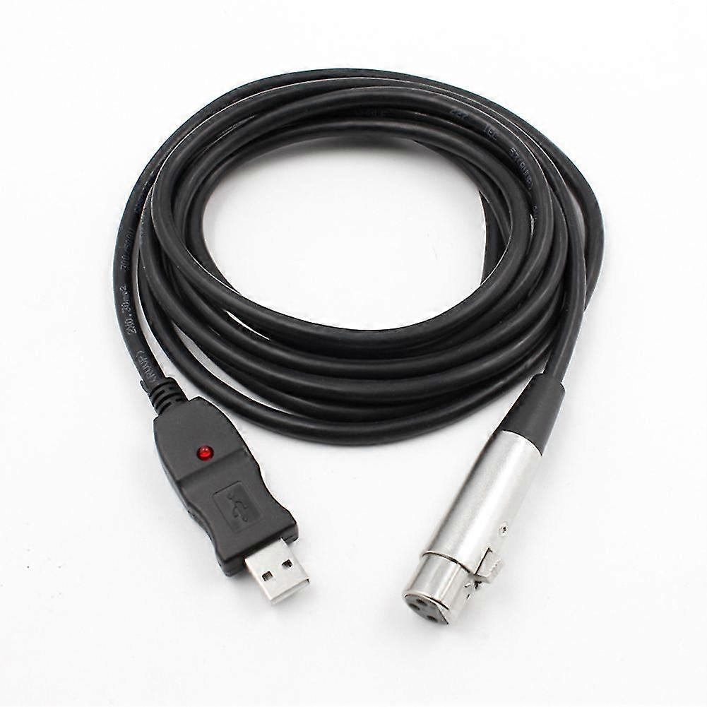 Cable de micrófono USB a XLR de 3M: conector macho a hembra para enlace de micrófono USB