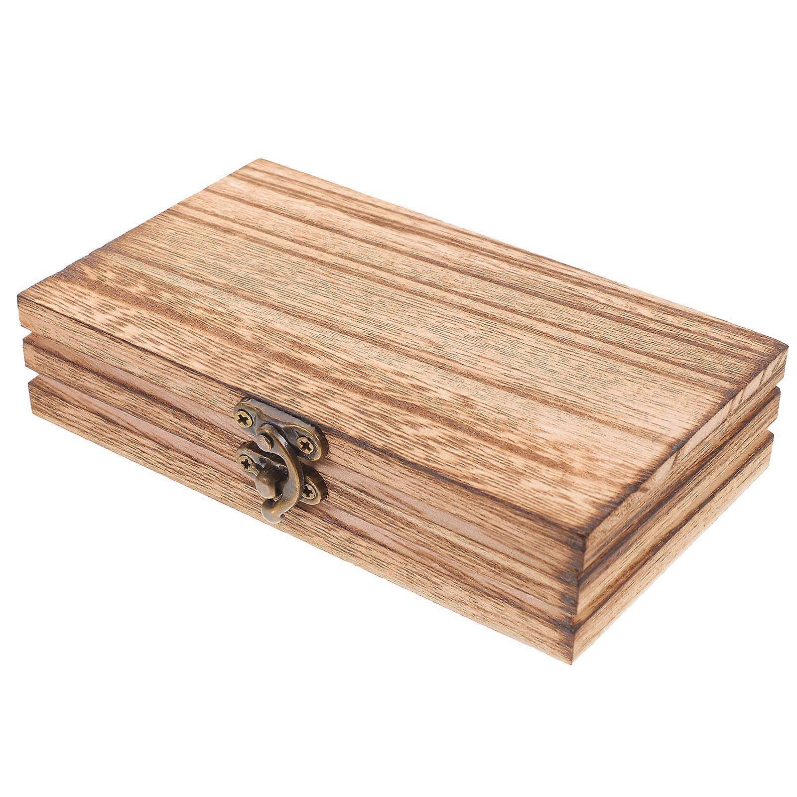Wooden Keepsake Storage Box with Lid – Decorative Jewelry Case for Organizing Crafts, Trinkets, Glasses, and Mementos