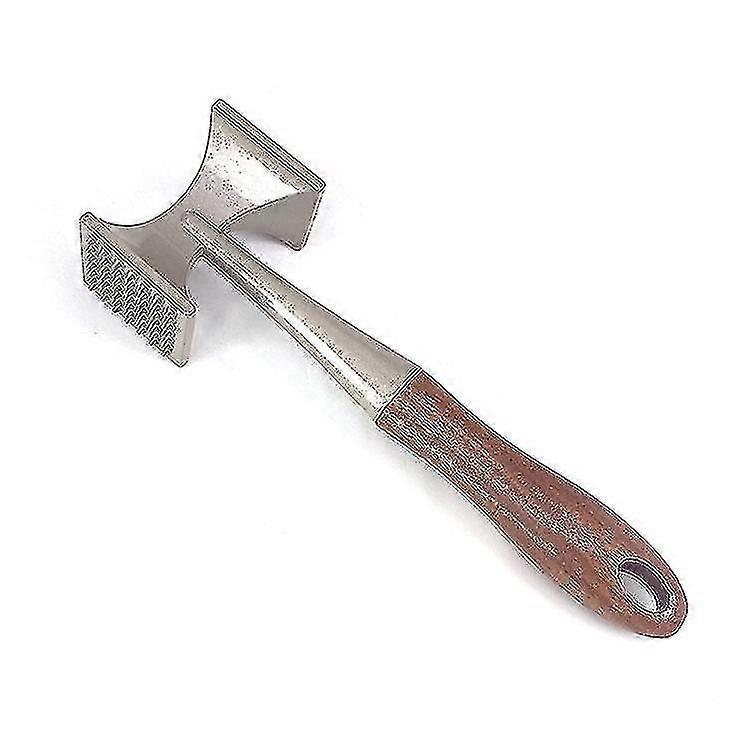 Heavy Duty Meat Tenderizing Hammer with Wooden Handle and Food Safe Zinc Alloy, 2-in-1 Tool for Tenderizing and Preparing Steaks