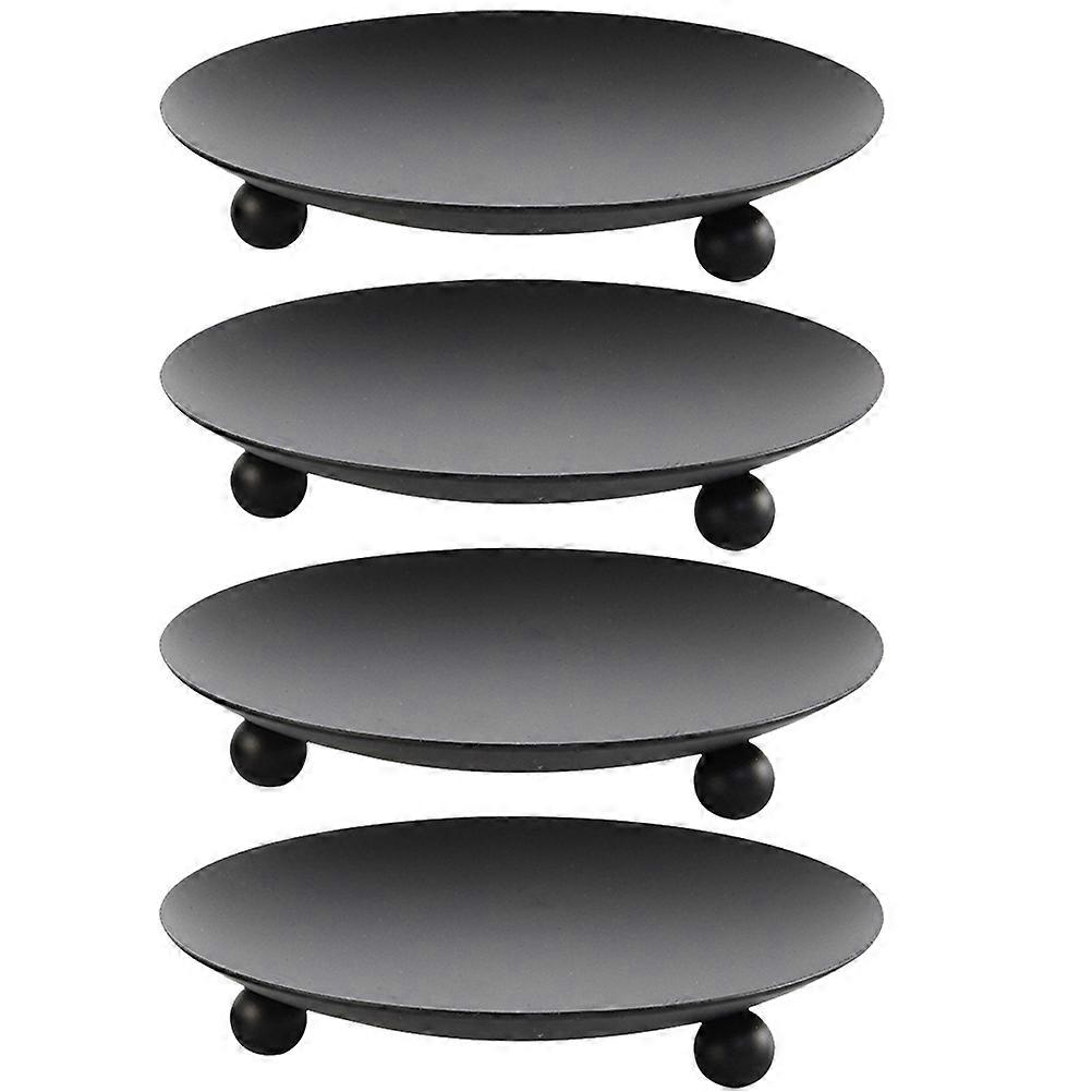 Tabletop Candle Holders 4Pcs Black Iron Candlesticks Iron Material for Storage Use