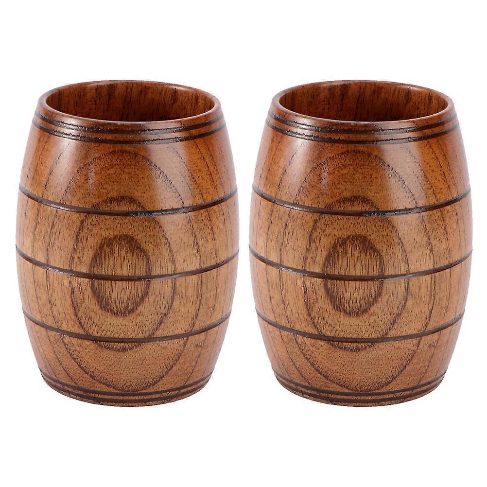 Delicate Wooden Cups Ideal For Coffee And Tea Crafted For Adults In A Charming Oval Shape 2Pcs