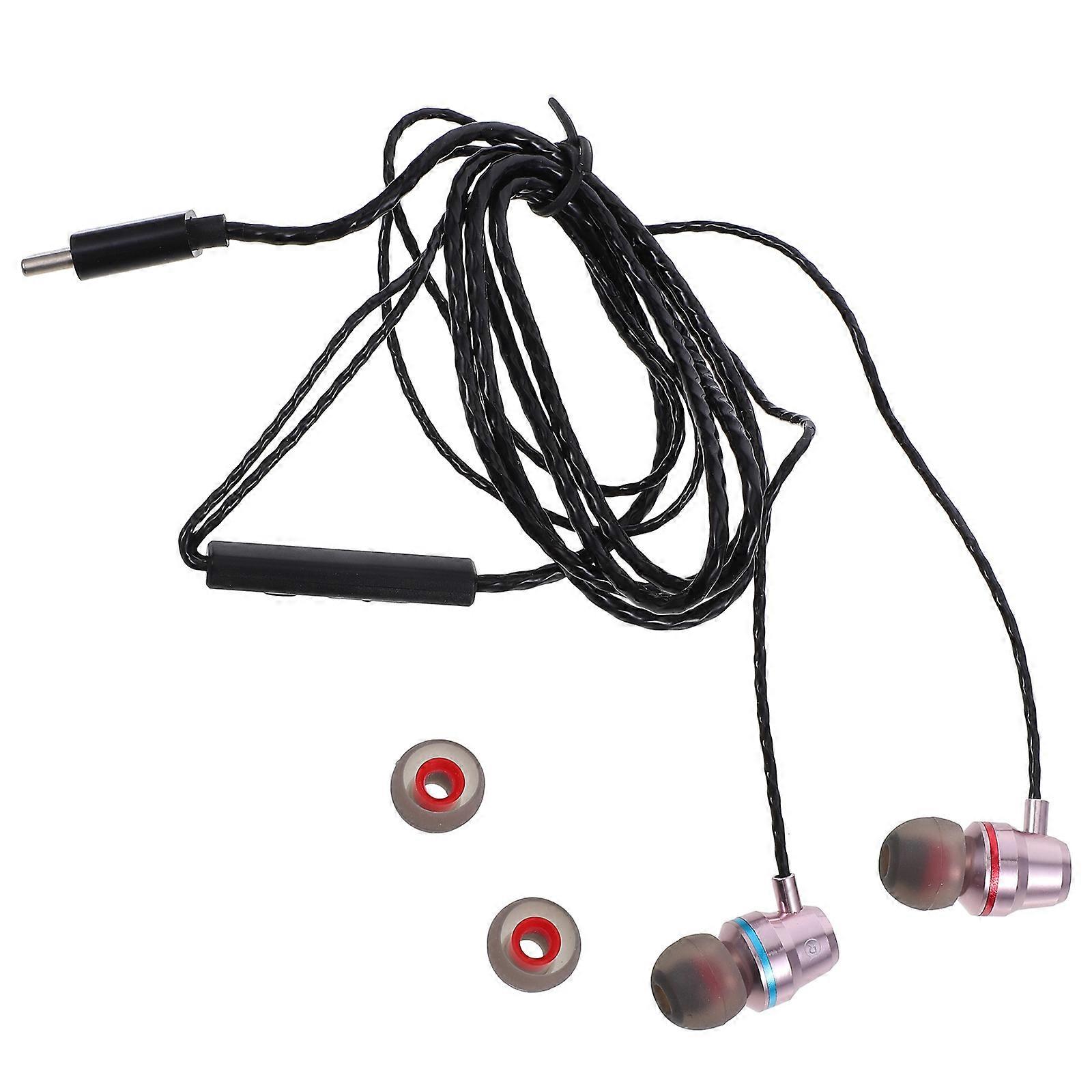 Usb-C Earbuds Type-C Headphones Noise Isolation Microphone Daily Use Earphones TPE 1Pair