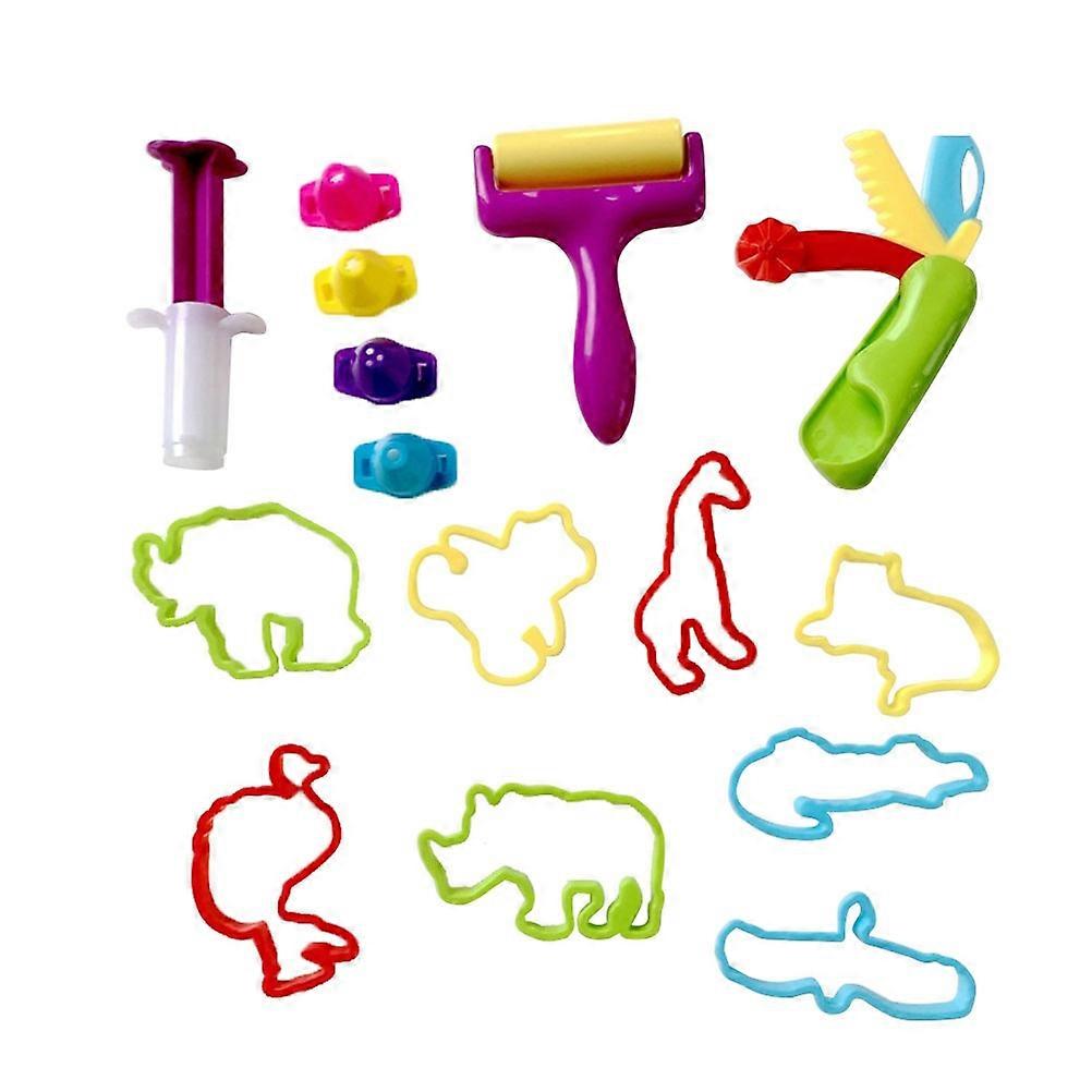 Clay Dough Tools Recyclable Material Imagination Exercise Animal Shape 15Pcs