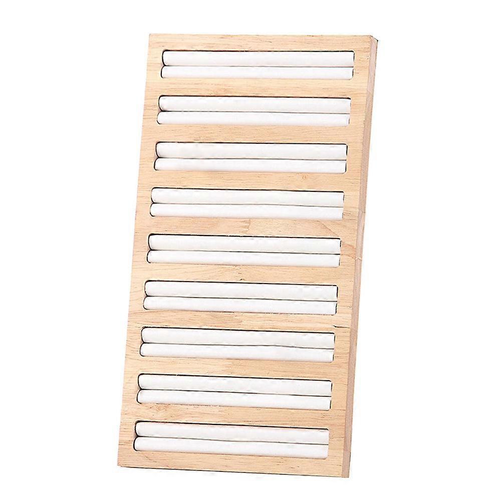 Schmuck Organizer Ring Display Tablett Rechteckig Weiß Bambus Holz Staubfrei 1Pack