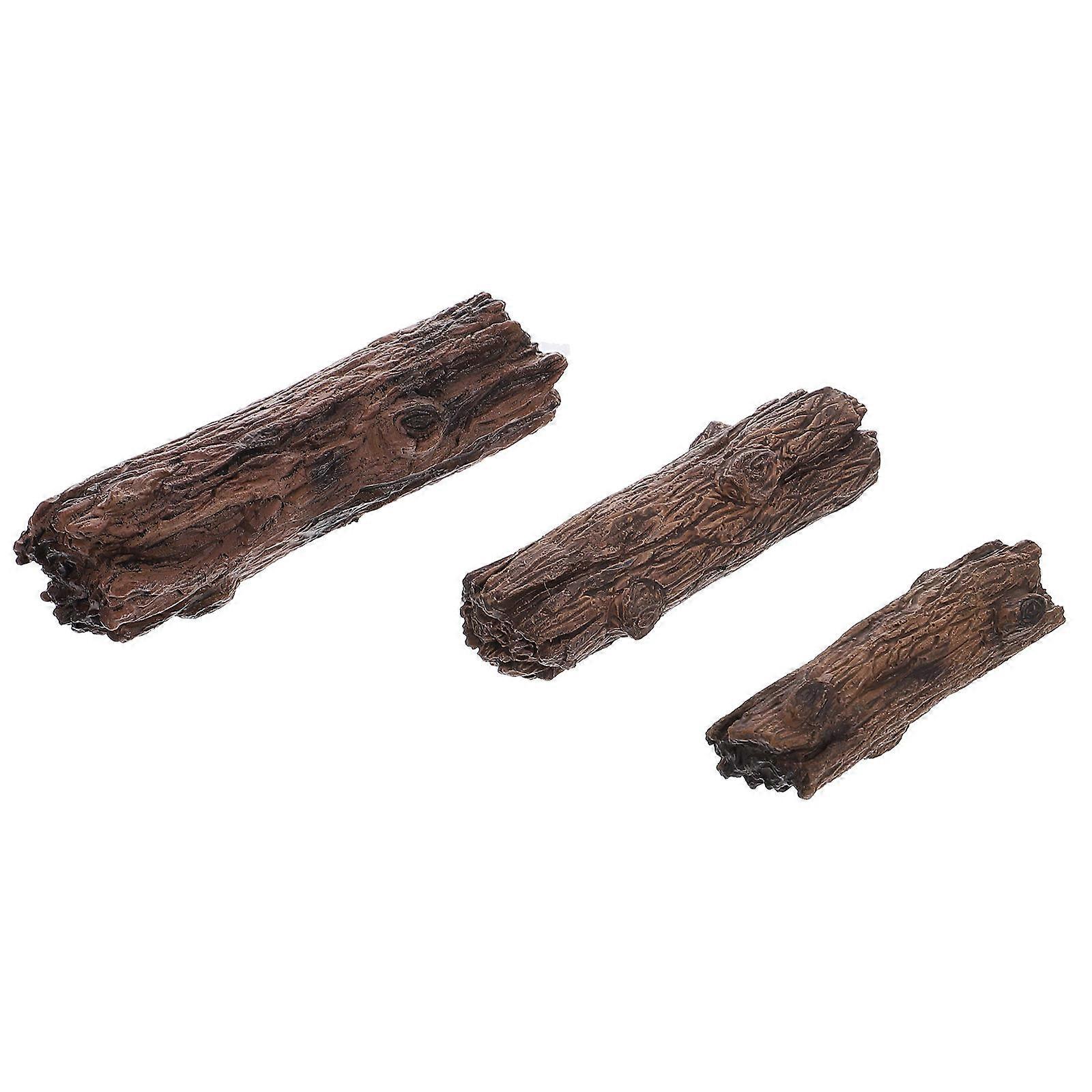 3 قطع مجموعة زخرفة المناظر الطبيعية الصغيرة مع جذوع المحاكاة للحرف اليدوية في الحدائق الخيالية ، ومشاهد طاولة الرمل ، وديكور المنزل والحديقة المصغر