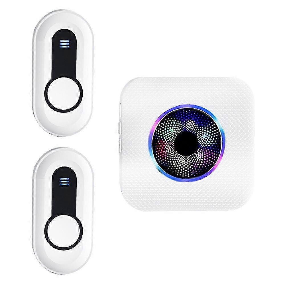 Wireless Doorbell with Flashing Light and 55 Ringtones, 2 Transmitters and 1 Receiver for Home Use