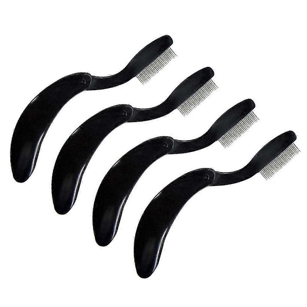 Eyebrow Eyelash Comb Plastic Metal Folding Design Separating Lashes Mascara Application 4Pcs