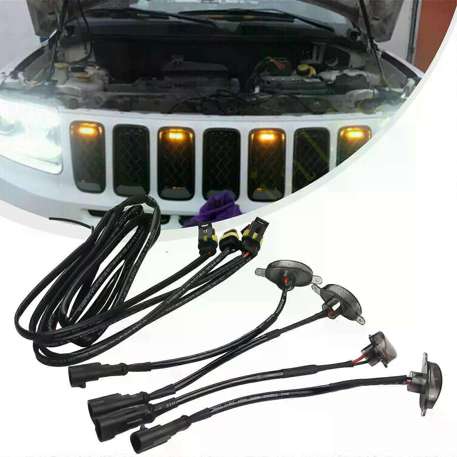 4PCS White LED Grille Lights For Toyota Tundra – Raptor Style DRL, IP68 Waterproof