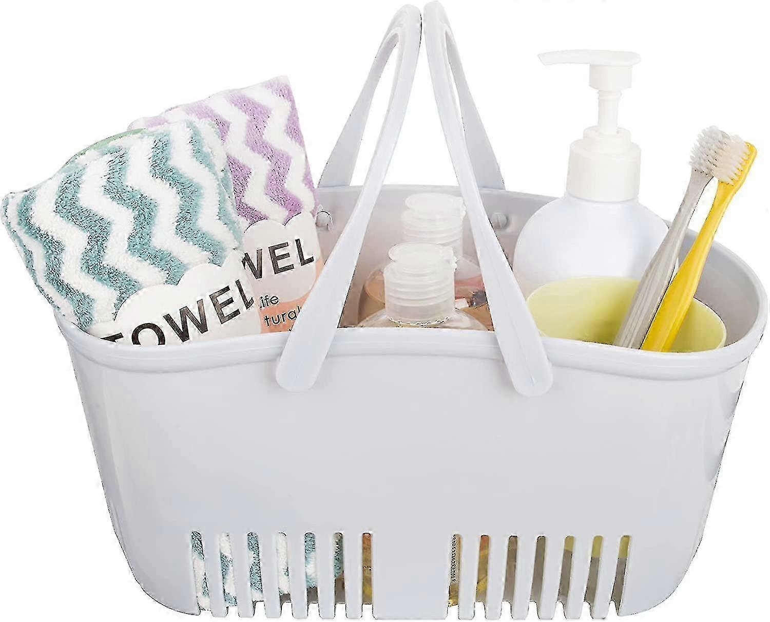 Portable Shower Caddy Basket for 2024 - Plastic Organizer Tote with Handle, Shower Storage Solution