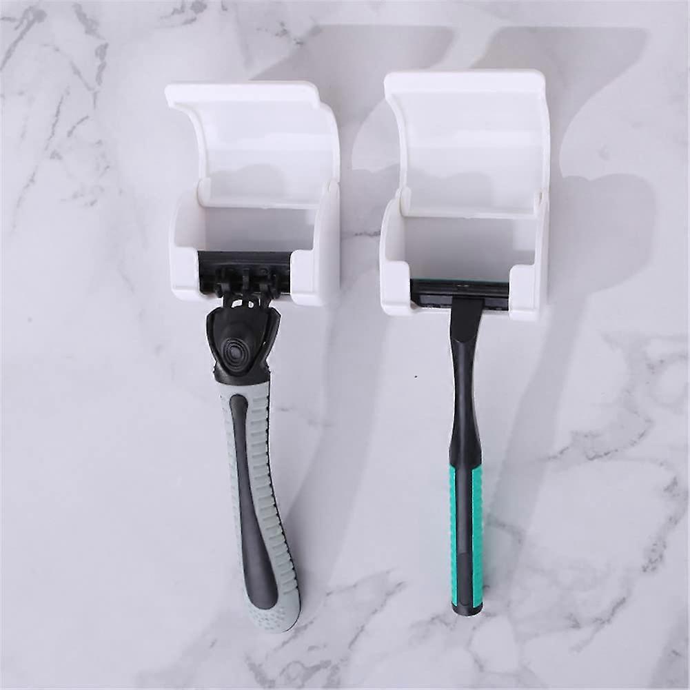 Razor Hanger Wall Mount, Punch-Free Self-Adhesive Bathroom Organizer for Plug Razors, Storage Hook for Shower Use
