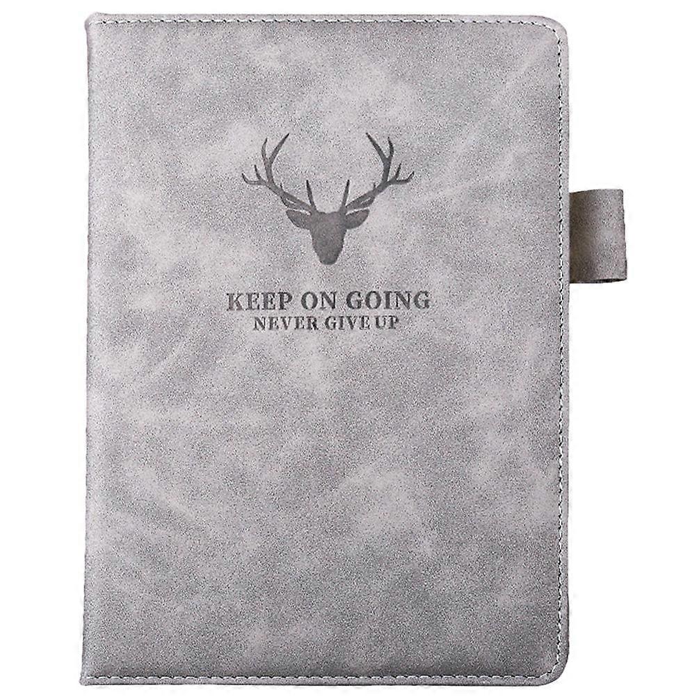 Pocket Notebooks Fasshion A5 PU Leather Notepad For Home Use Grey 21x14.5cm Writing Notebook 1Pack