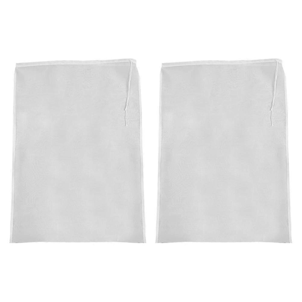 White Nylon Mesh Filter Bag for Home Use Premium Quality Fine Strain with Drawstring 2pcs