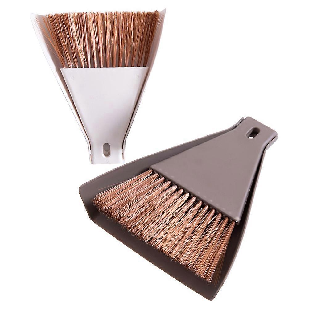 Tabletop Mini Broom Keyboard Cleaning Coffee Desktop 15x17x4cm 2 Sets