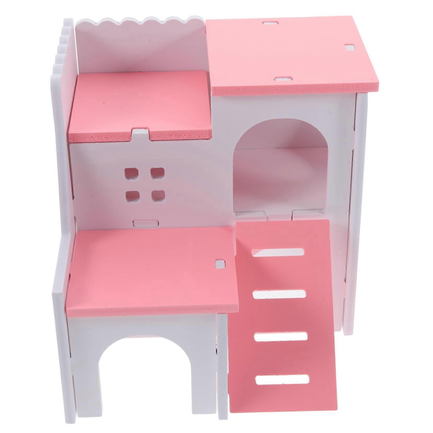 2Layer Pet Toy Nest for Hamster Hut Climbing Toy Animal Hideaway Mediterranean Villa Nest