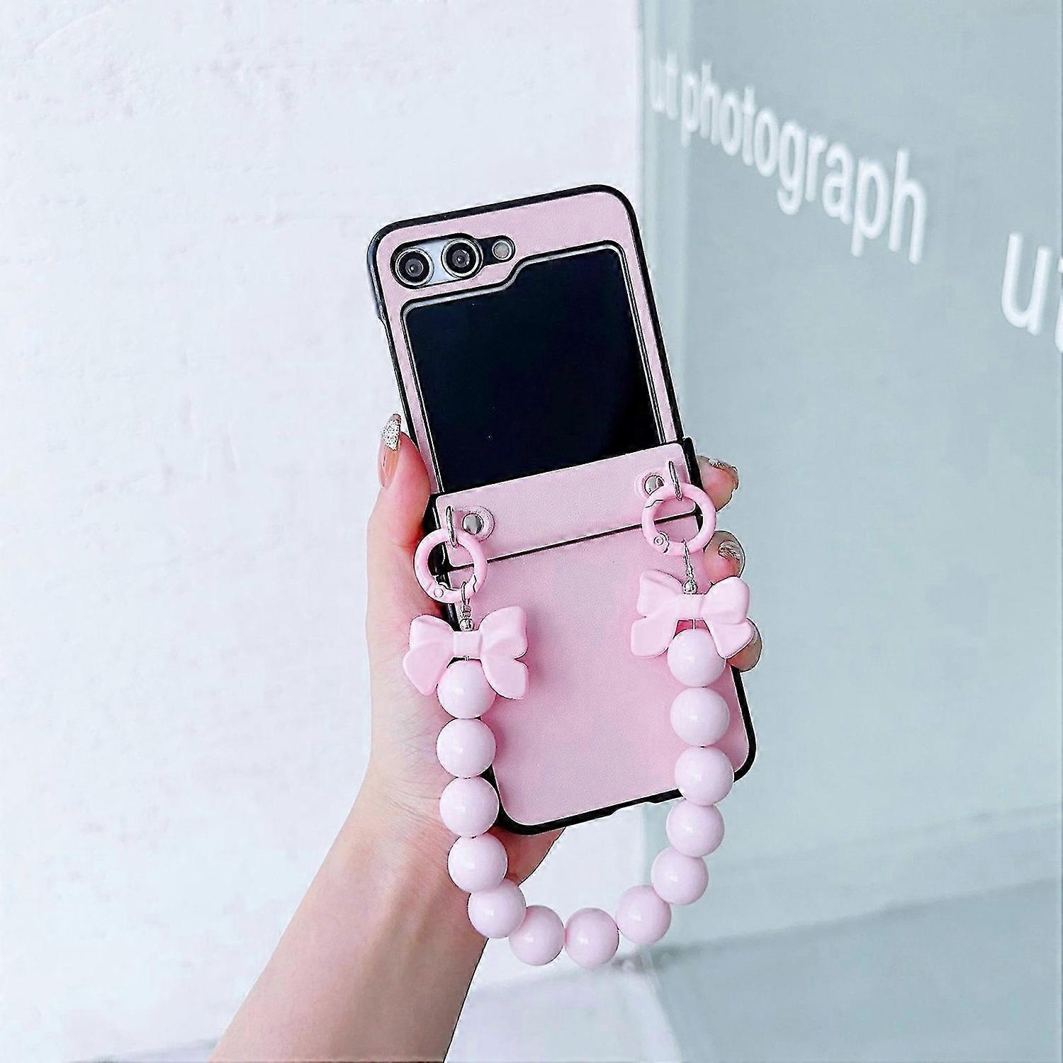 for Galaxy Z Flip 6 Case with Hinge Protection, Cases for Samsung Galaxy Z Flip 6 with Bracelet Love