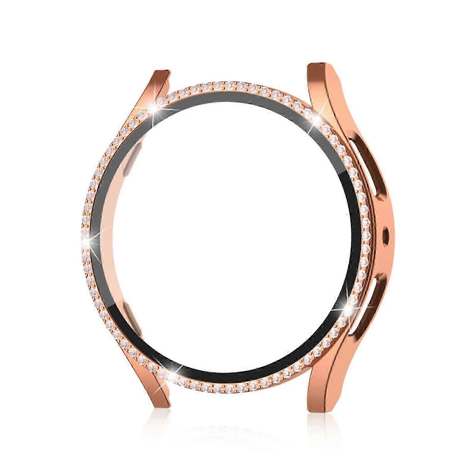جراب بلينغ لساعة سامسونج جالاكسي 6 40 مم 44 ملم ، غطاء وجه لامع ماسي لملحقات Galaxy Watch 6