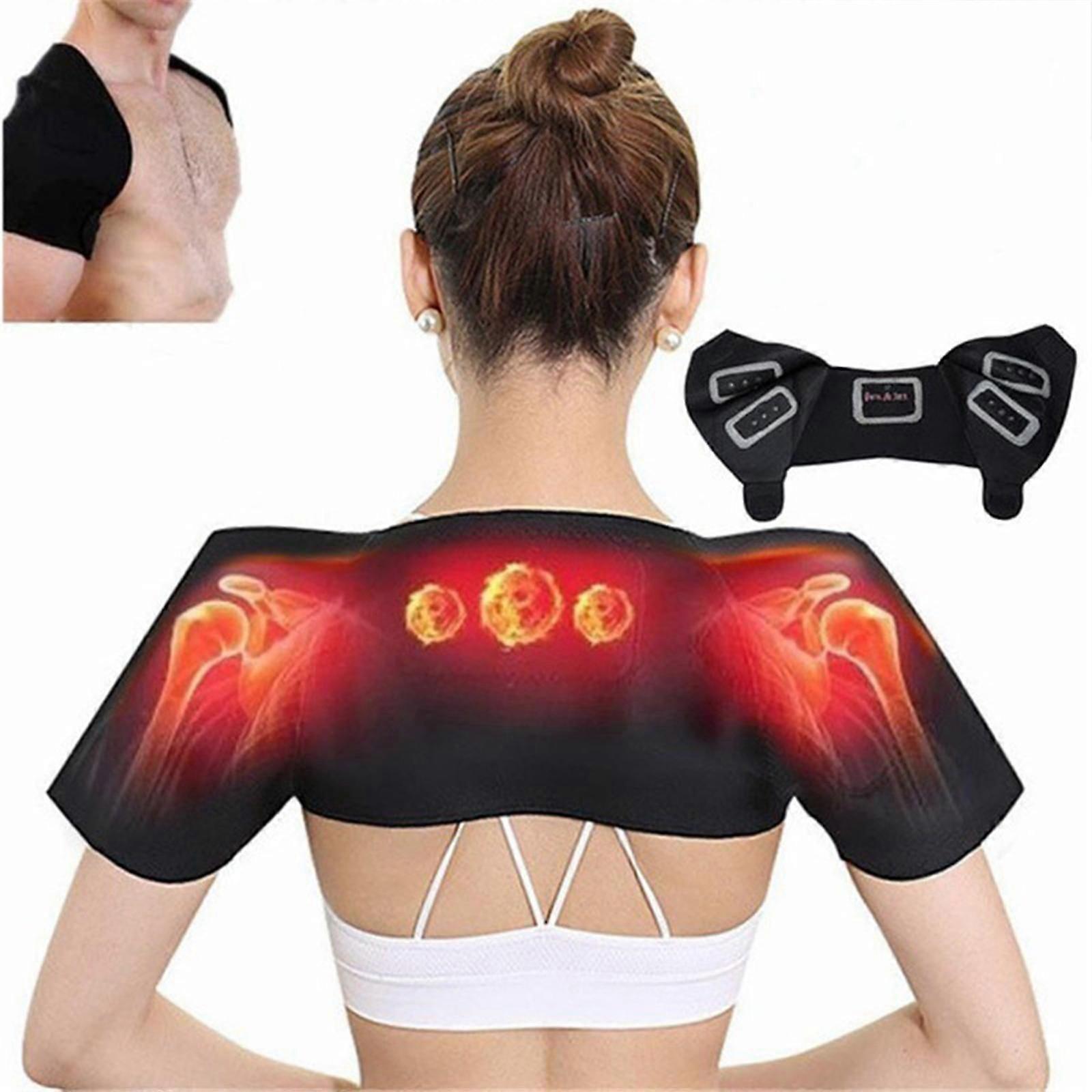 Self Heating Double Shoulder Support Protector, Warm Shoulder Strap Brace, Self Heating Shoulder Pad, for Shoulder Pain Relief