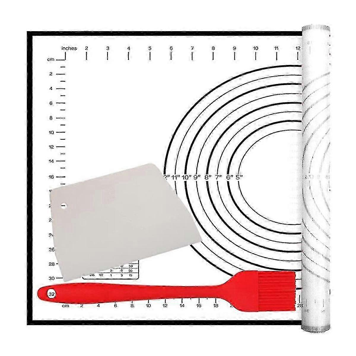 Pastry Mat With Measurements Compatible With Rolling Out Dough Oil Brush ,black SZRH A-F