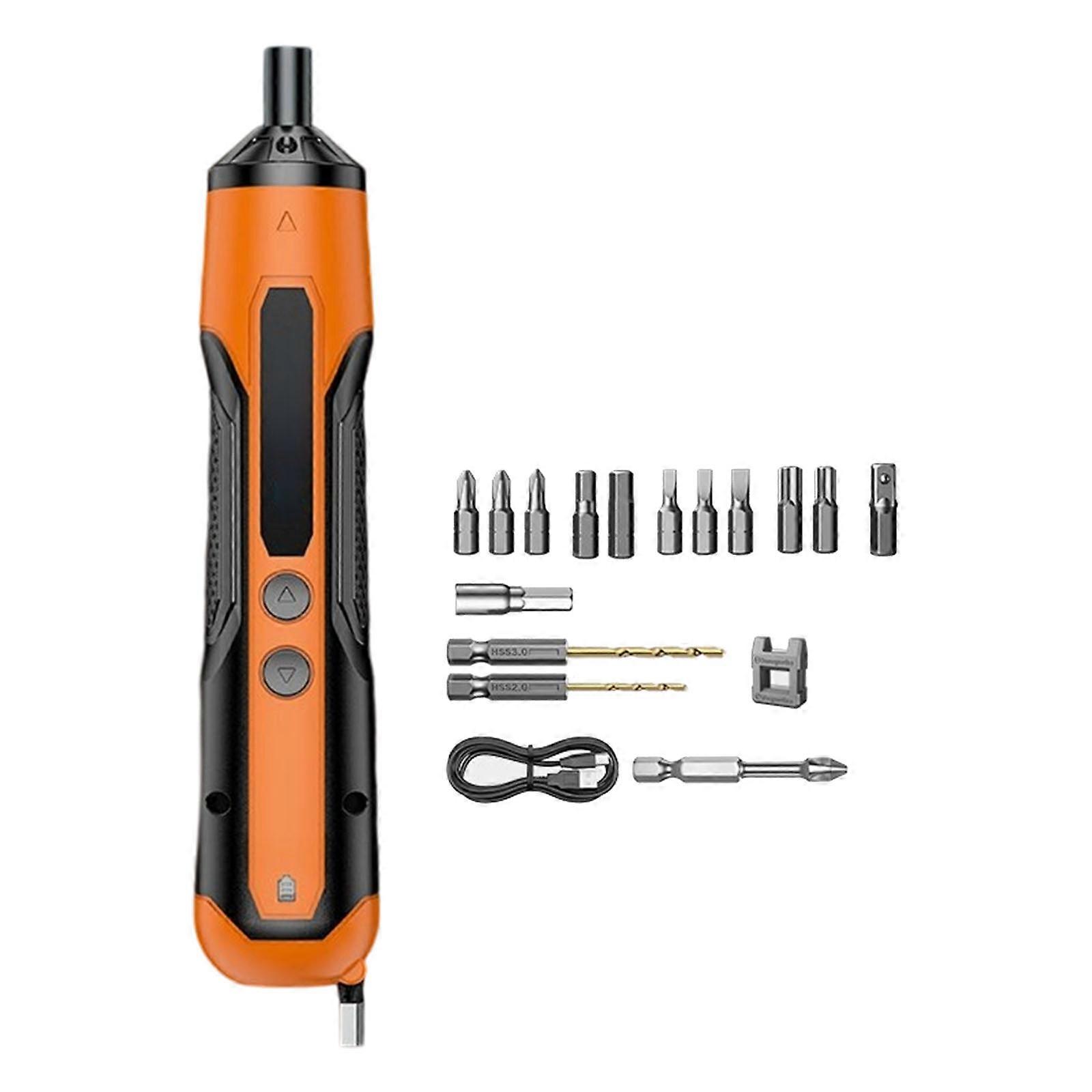 Multi Purpose Handheld Electric Wireless Screwdriver Set ABS Construction 8H Continuous Operation Quick Charging Feature Multicolor