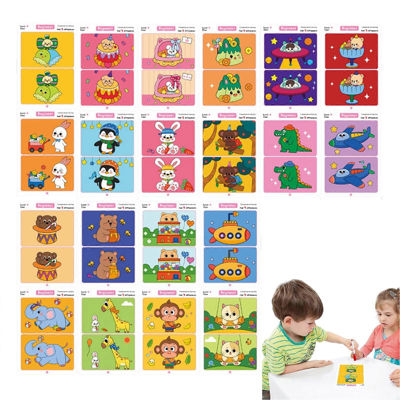 Matching Game Set Spot Difference Cards 50-Piece Educational Cognitive Skill Builder For Preschool Classroom Travel Home