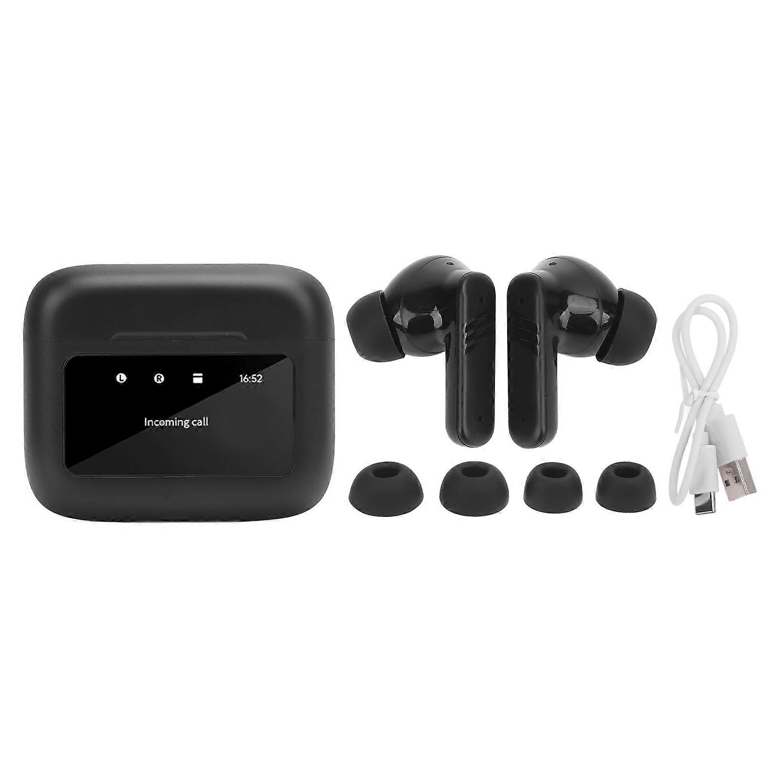 Real-Time Translation Earbuds: 144 Languages, Bluetooth 5.4, Touch Control, ANC, Black