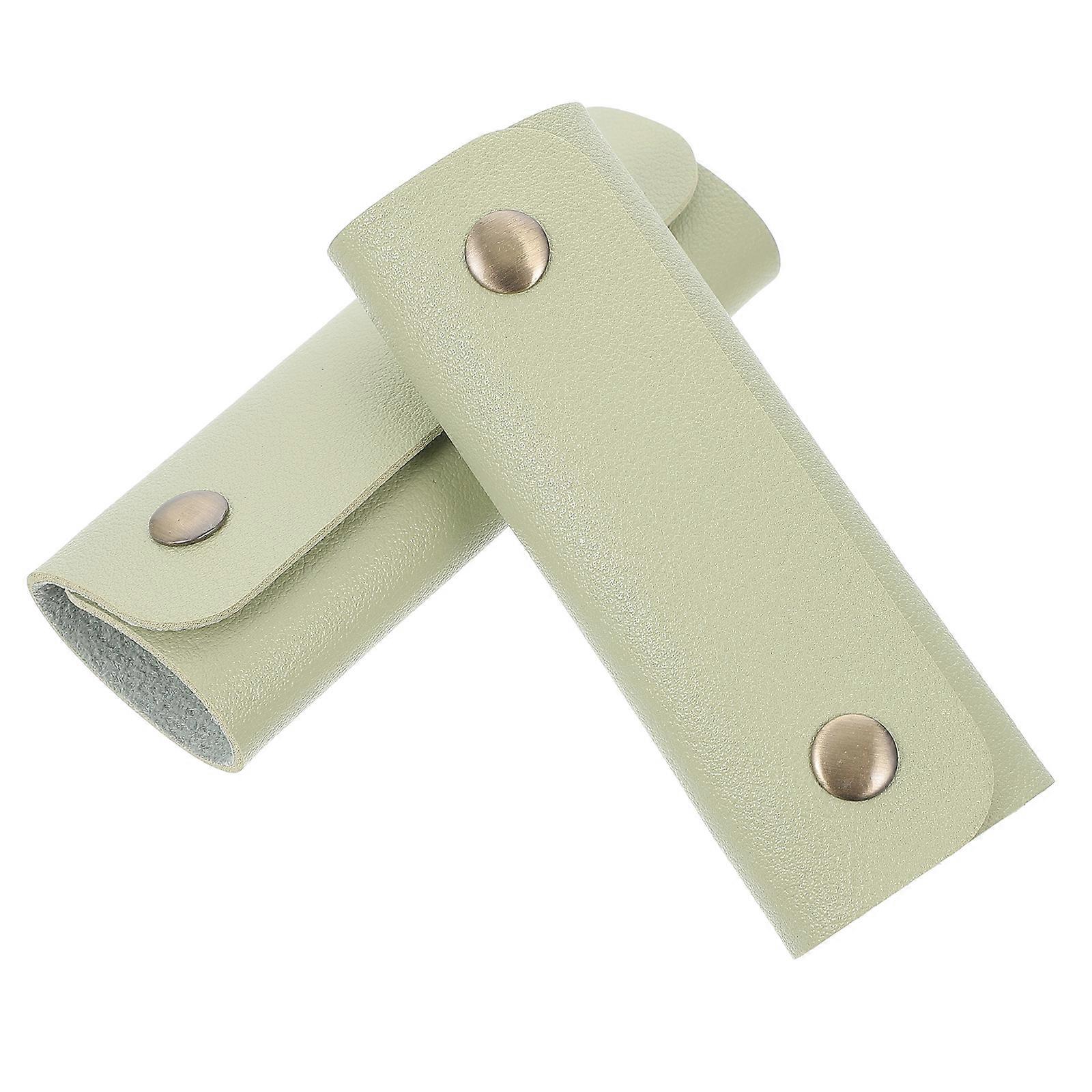 Light Green PU Bag Handle Wrap for Protection Comfortable Elastic Design Ideal for DIY Use 2 Pieces