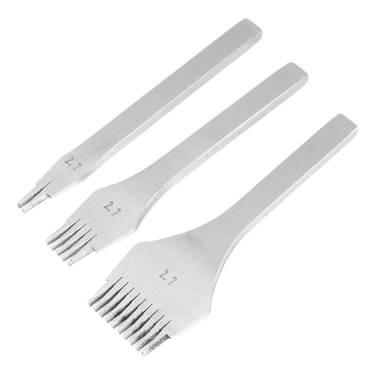 3piece leather punch tool set with handcrafted hole punchers for precise leatherwork, durable steel material for longlasting use, comfortable grip.
