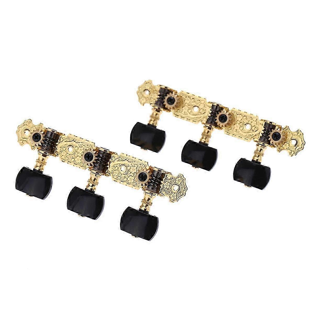 AOS-020B3P 1 Pair Gold-Plated 3 Machine Top Classical Guitar String Tuning Keys Pegs--As Shown