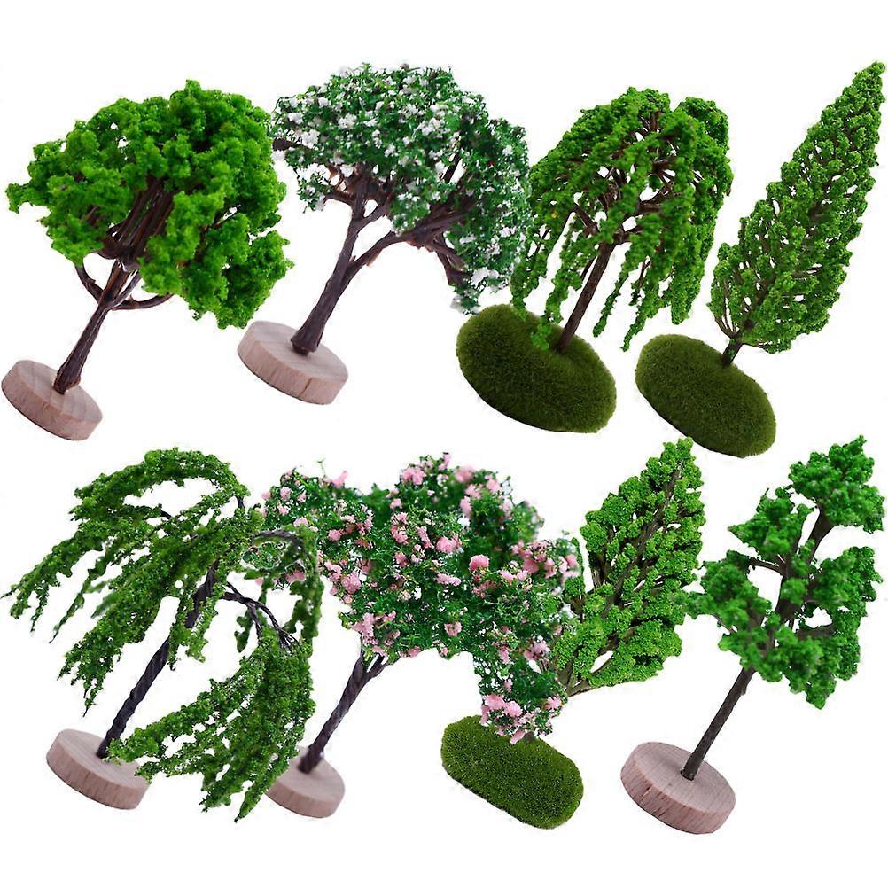 Realistic Tree Model Scenery Architecture Trees Hobbyists Wood Plastic Reusable Material 8Pack