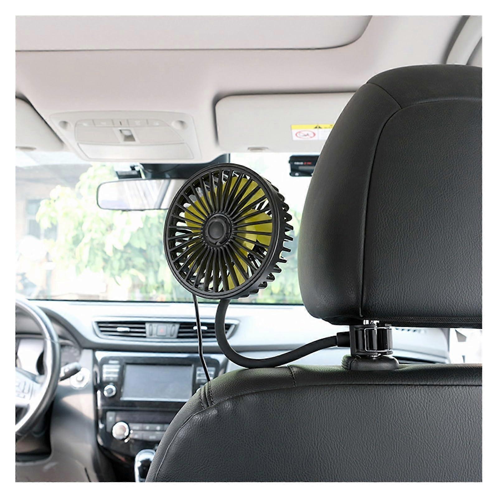 Auto-Luftkuehlungsventilator Rear Seat Fan 3-Speed Setting USB Automatic Cooling 5 ABS Fan Blades Automotive Electronics