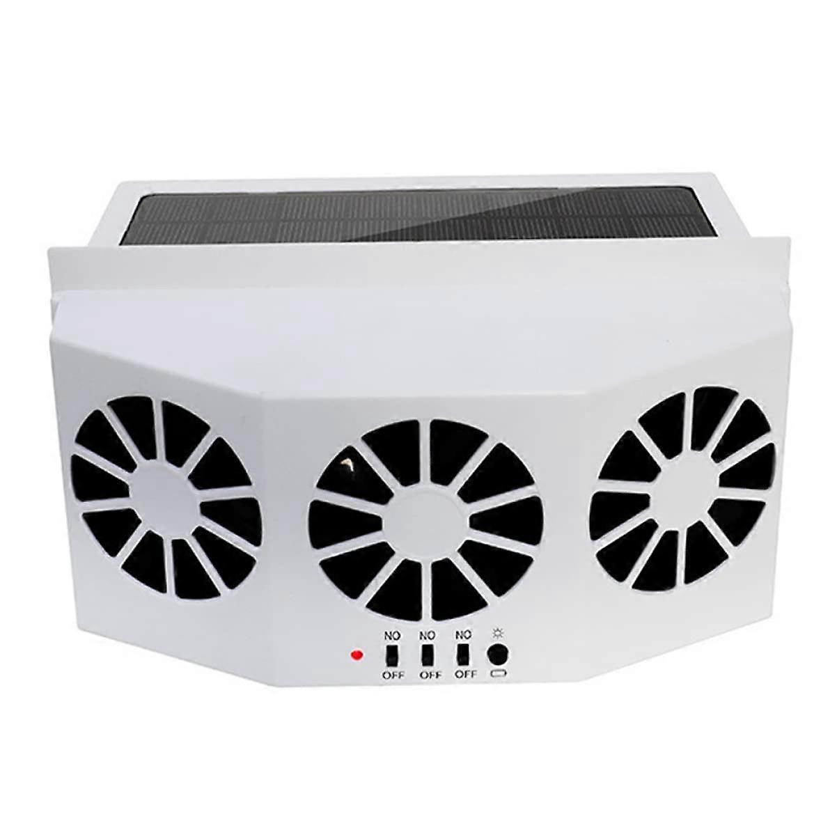 Solarpowered car exhaust fan
Efficient air circulation fan for cars with three outlets
Easy installation and solarpowered cooling