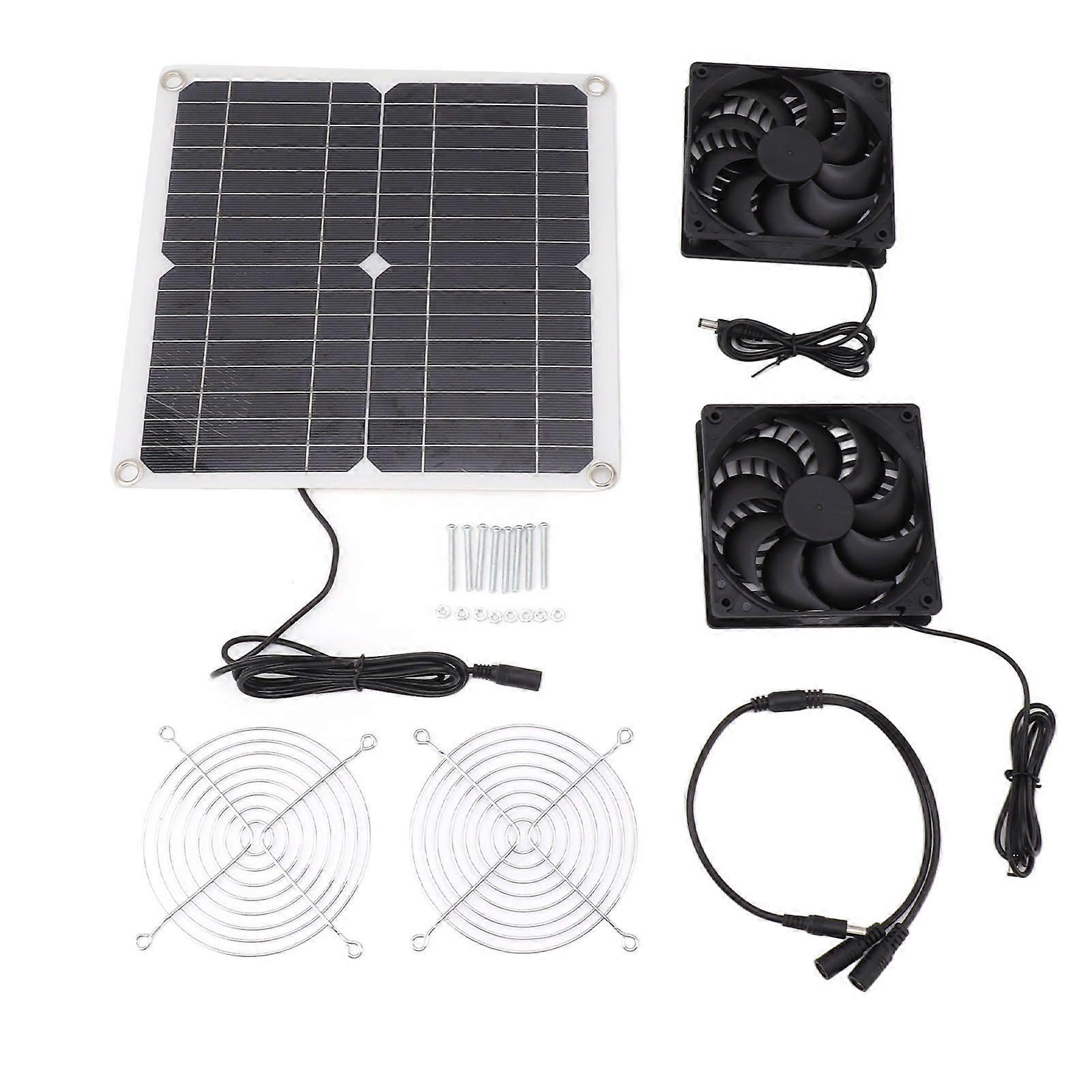 12W 12V Solar Panel Powered Fan Efficient Energy Conversion Solar Panel Dual Fan Kit
