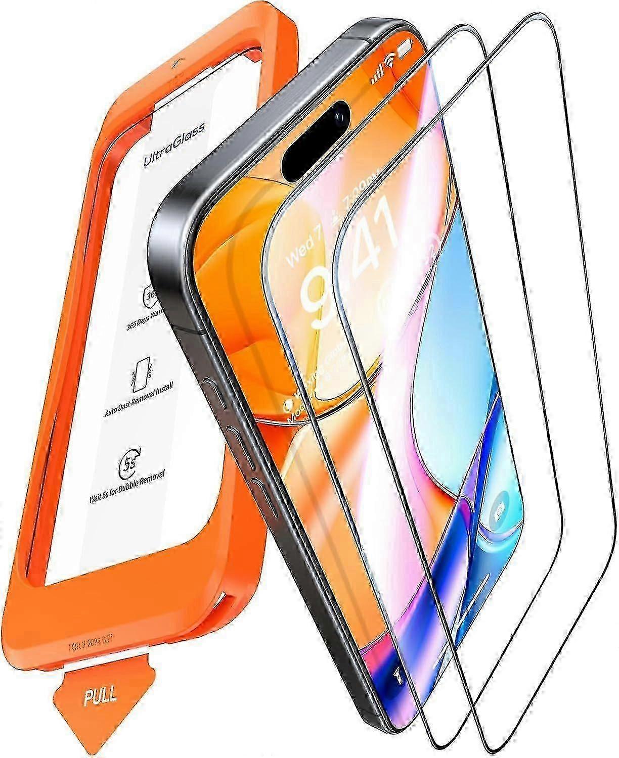 2025 Ultraglass Unbreak Top 9h+ Glass For Iphone 16promax Screen Protector 6.9" Screen Protectortempered Glass [longest Durable] Full Coverage 2 Pack