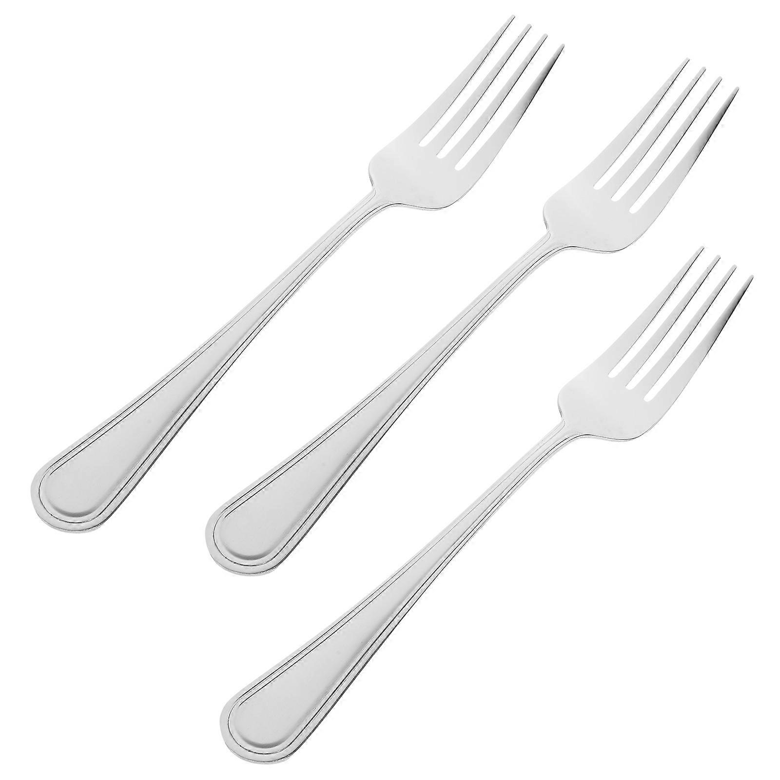 Delicate Fruit Fork Multi Function Small Forks For Cake Household Item Silver 20X3CM 3Pcs