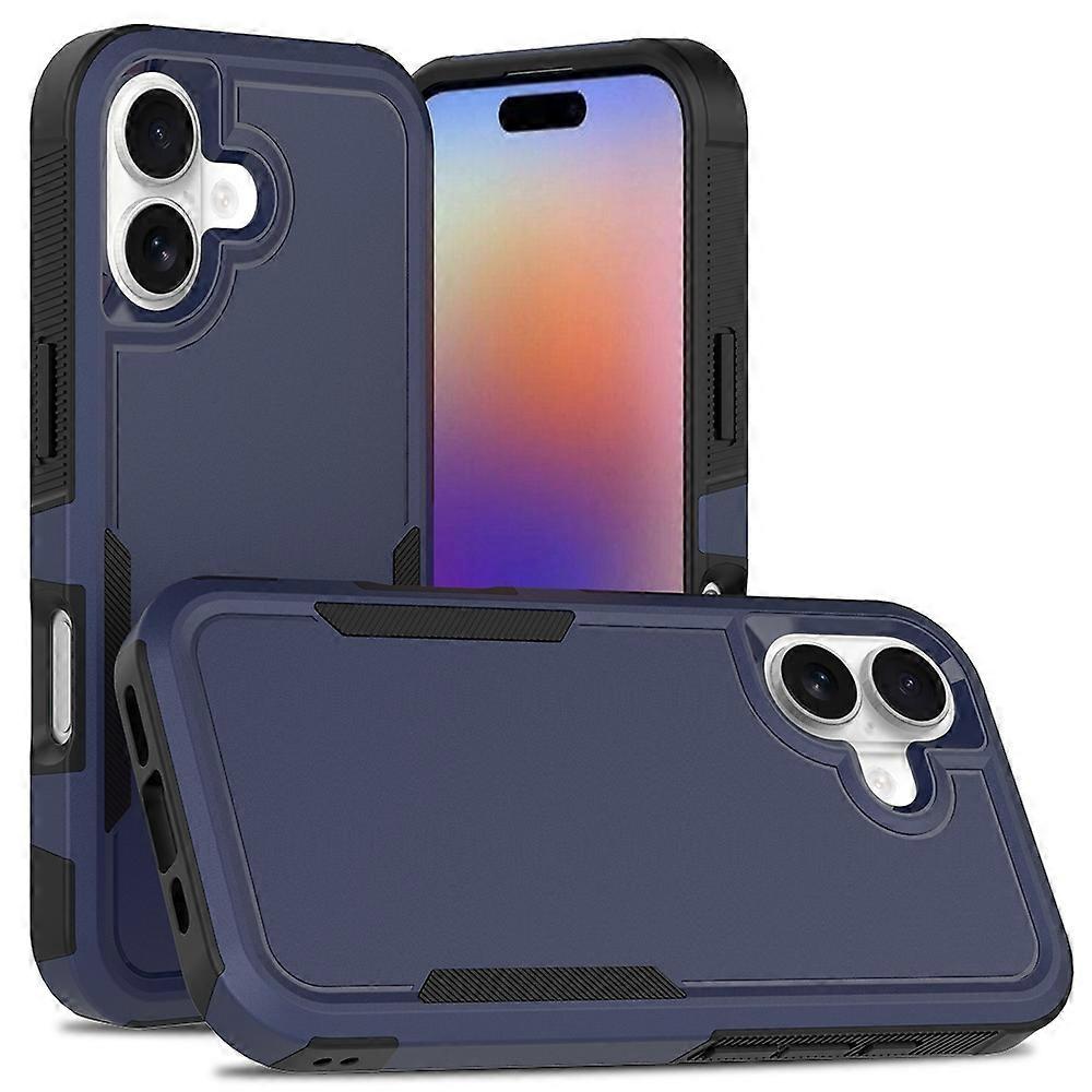 For iPhone 17 Case 2 in 1 PC TPU Shockproof Phone Cover - Dark Blue