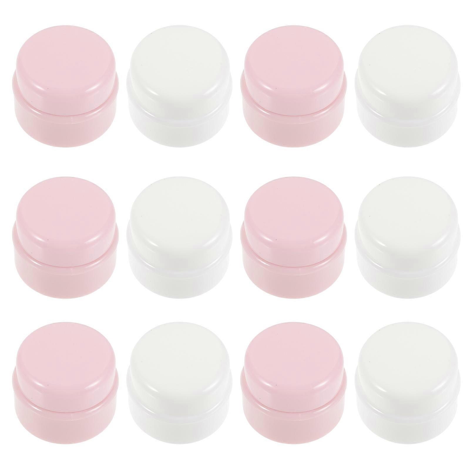 Refillable Makeup Empty Box Small Cosmetic Jar Plastic Container Leak-Proof Travel-Friendly 12Pcs White For Cream Lotions