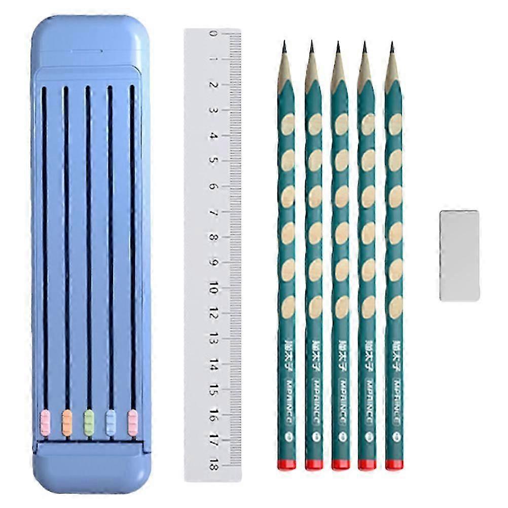 Kids' Rectangular Pencil Box - Blue School Organiser (21.7x5.5x3cm)