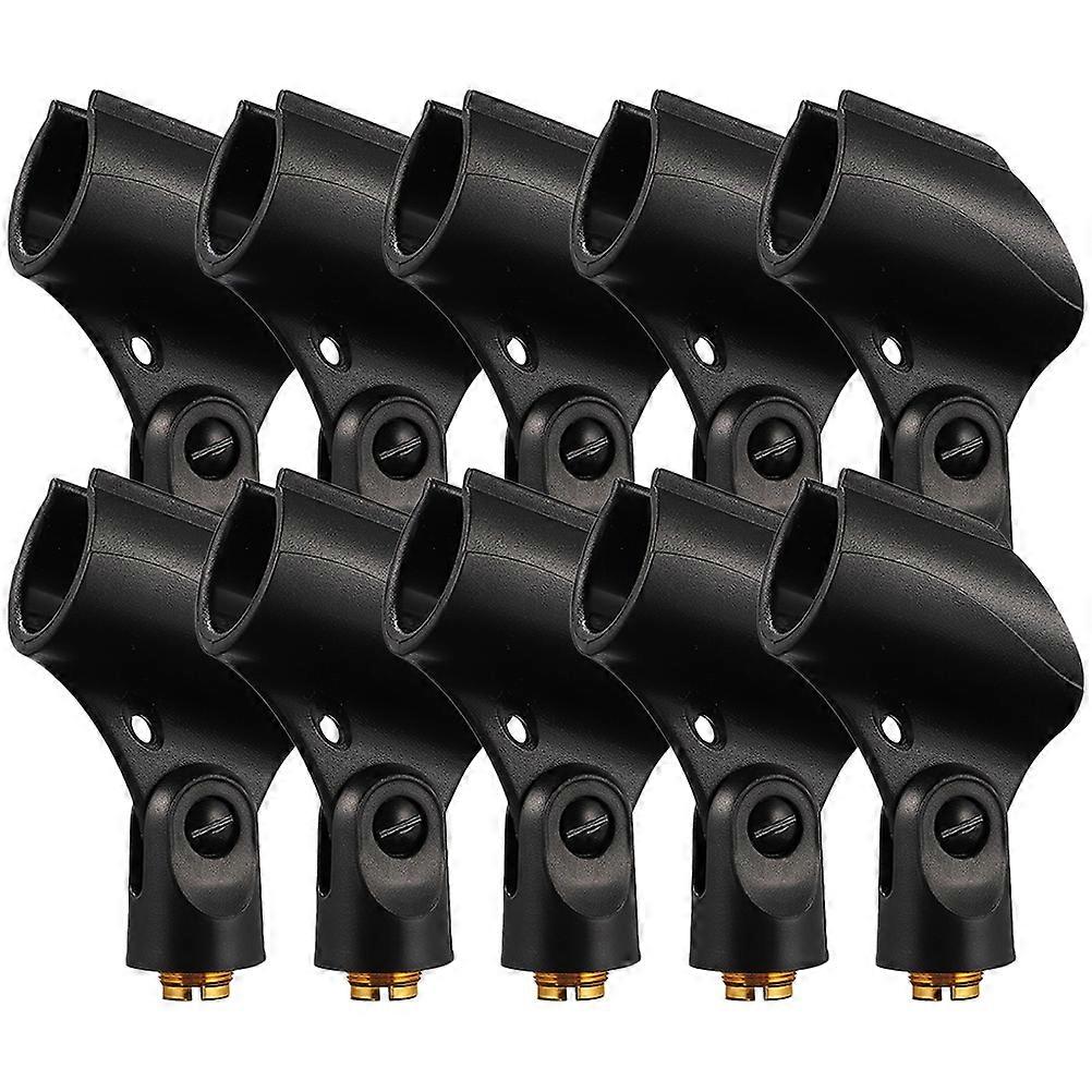 Mic Holder Clamp Adjustable Mic Clamp With Female Adapter For Handheld Microphone Podcasting Live Streaming Simple Design 10Pcs
