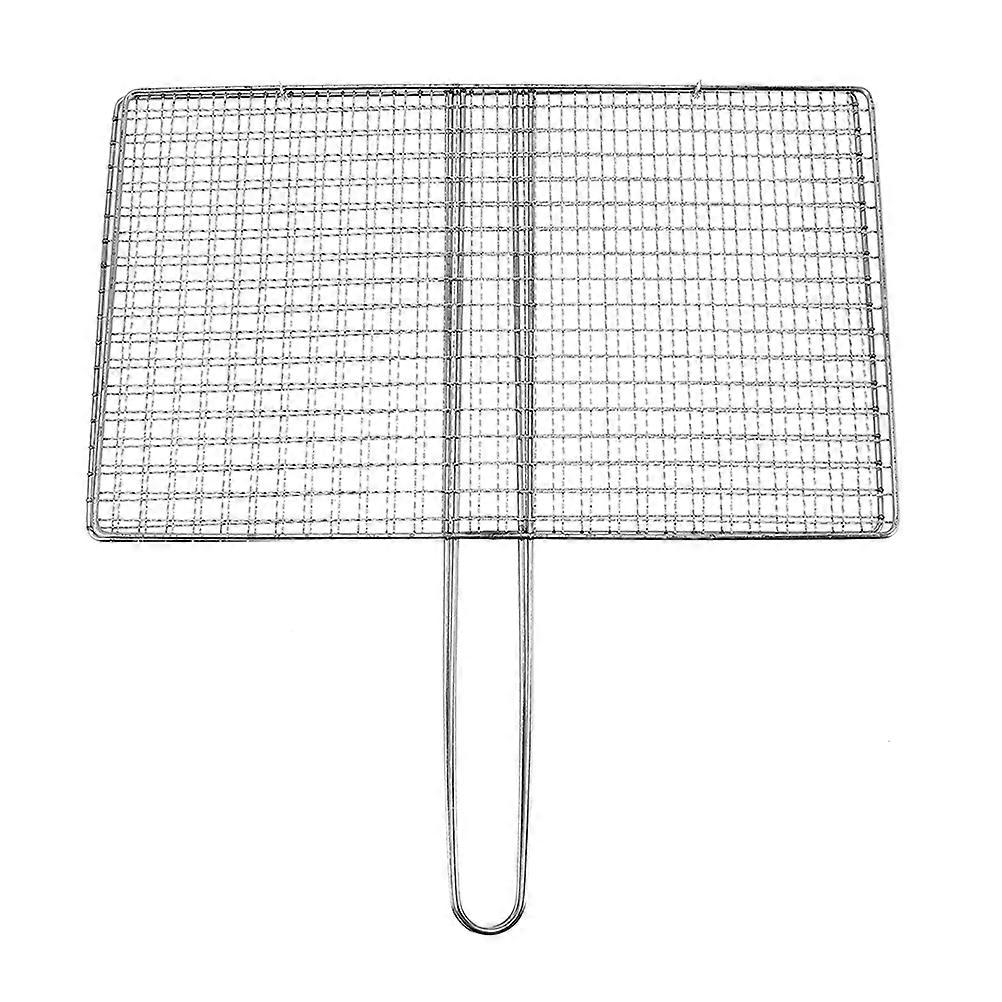 Stainless Steel Heavy Duty Fish Grilling Rack with Mesh Grids for Secure Meat, Vegetable, and Shrimp Cooking – Durable BBQ Tool for Camping and