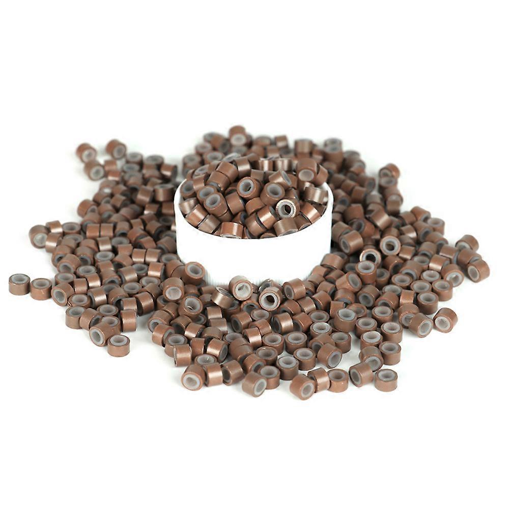 500pcs Wig Braiding Beads Silicone Hair Extension Rings for Dreadlocks Suitable for Men and Women Chocolate